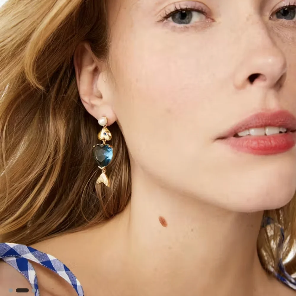 New Kate Spade What a Catch Fish Statement Earrings💙🐟💎